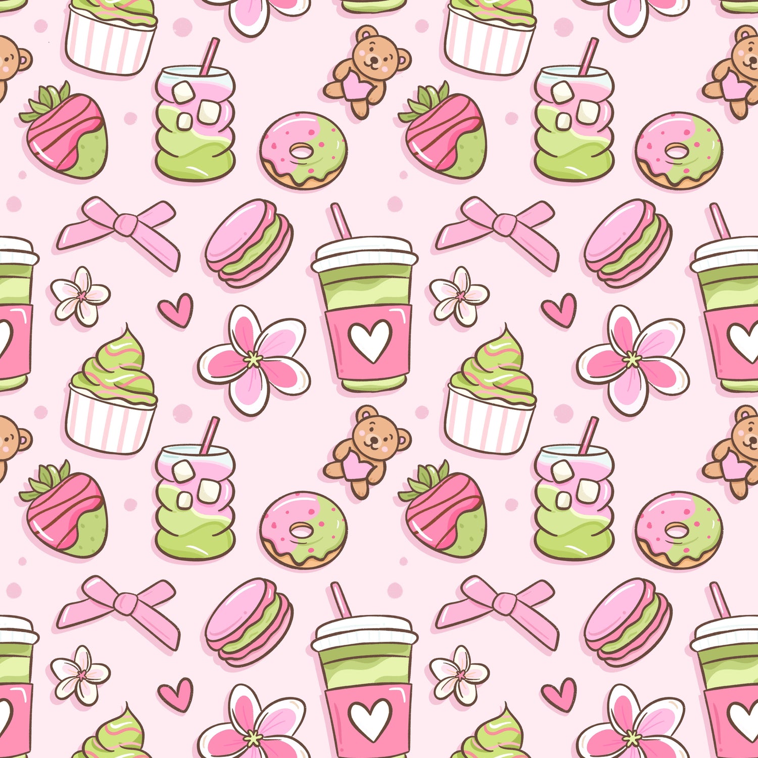 Matcha Moment🍓🍵